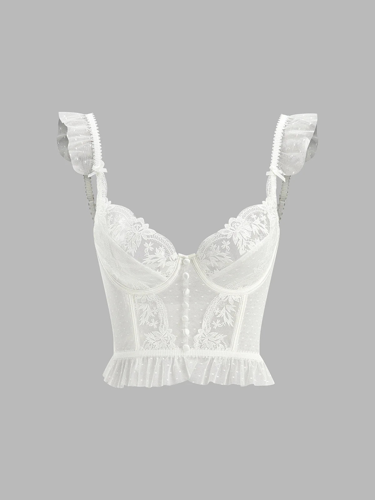 Damen Transparente Spitze Mesh Crop Top | Elegantes Kurzarm Oberteil 0