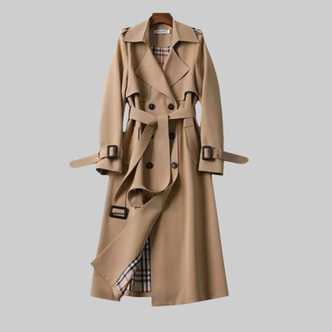 Damen Trenchcoat | Zeitloser Eleganter Übergangsjacke | Taillierte Passform 0
