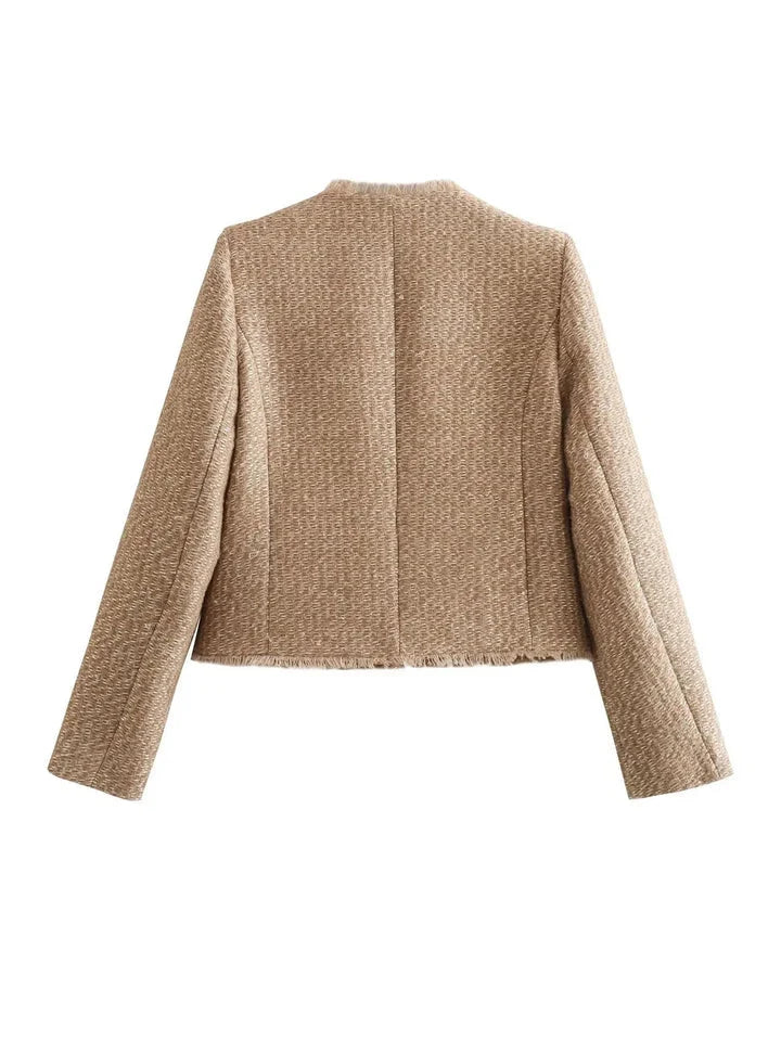 Damen Tweedjacke | Klassisch Elegante Jacke mit Knopfdetails 3