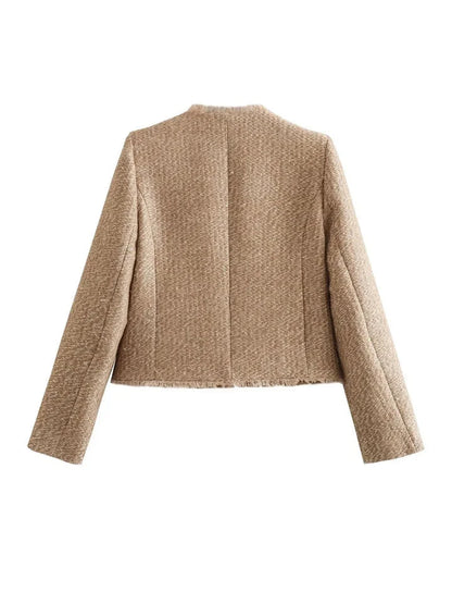 Damen Tweedjacke | Klassisch Elegante Jacke mit Knopfdetails 3