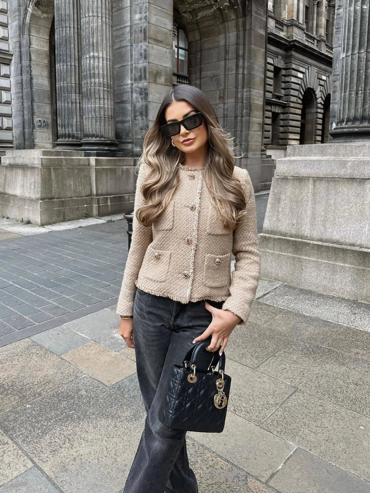 Damen Tweedjacke | Klassisch Elegante Jacke mit Knopfdetails 5