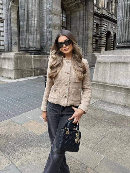 Damen Tweedjacke | Klassisch Elegante Jacke mit Knopfdetails 5