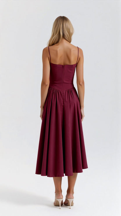 Damen Vintage Geformtes Korsett Cocktailkleid | Elegantes Midi Abendkleid für Hochzeitsgäste