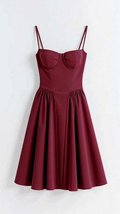 Damen Vintage Geformtes Korsett Cocktailkleid | Elegantes Midi Abendkleid für Hochzeitsgäste
