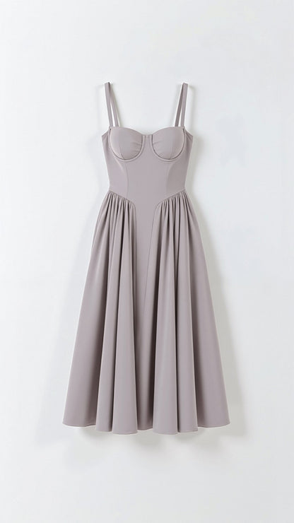 Damen Vintage Geformtes Korsett Cocktailkleid | Elegantes Midi Abendkleid für Hochzeitsgäste