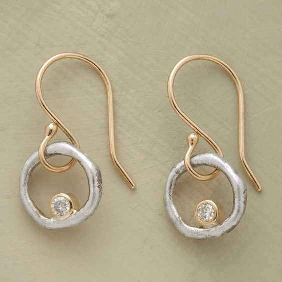Damen Vintage Zirkonia Ohrringe | Elegante Gold-Silber Schmuckstücke