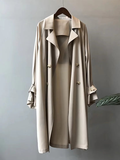 Damen Wasserdichter Trenchcoat | Eleganter Zweireihiger Übergangs-Mantel 1