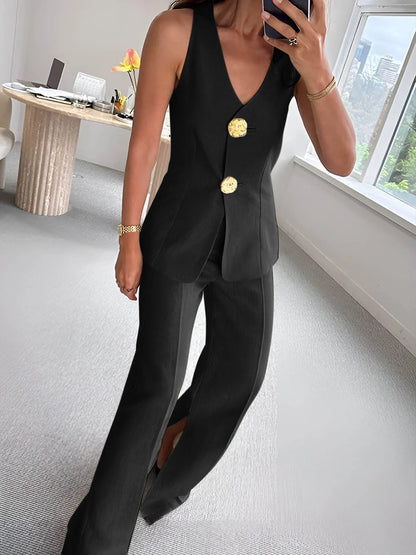 Damen Zweiteiliges Hosen-Set | Elegantes Ärmelloses Outfit 5
