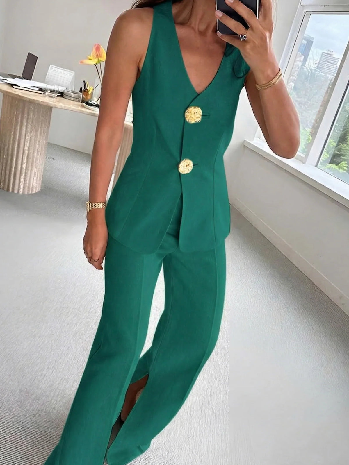 Damen Zweiteiliges Hosen-Set | Elegantes Ärmelloses Outfit 8