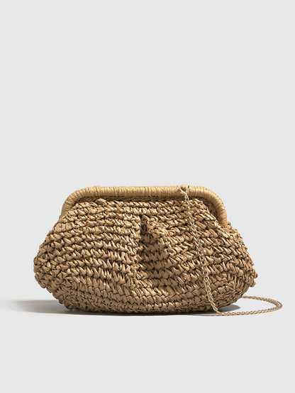 Gewebte Strohtasche | Clutch mit Leichtem Design für Elegante Anlässe