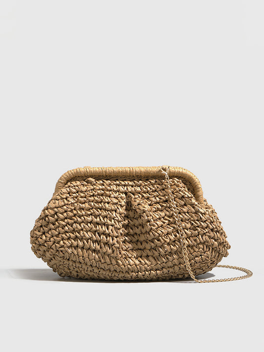 Gewebte Strohtasche | Clutch mit Leichtem Design für Elegante Anlässe