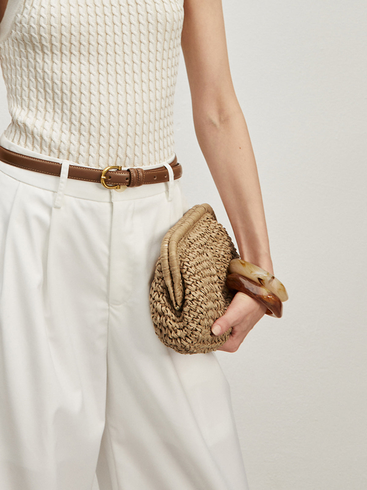 Gewebte Strohtasche | Clutch mit Leichtem Design für Elegante Anlässe