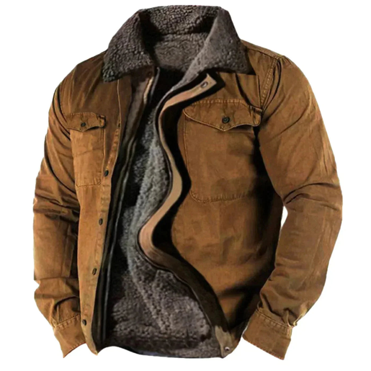 Herren Baumwoll Sherpa-gefütterte Winterjacke | Robuste Utility-Klassiker 0