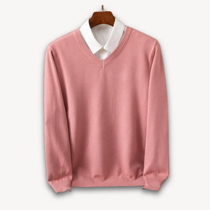 Herren Kaschmir V-Ausschnitt Pullover | Eleganter Figurbetonter Freizeit- und Business-Look 10