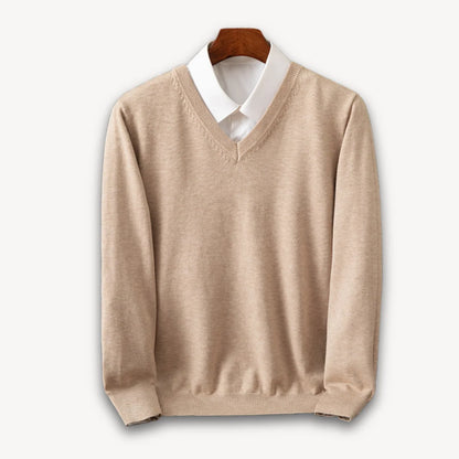 Herren Kaschmir V-Ausschnitt Pullover | Eleganter Figurbetonter Freizeit- und Business-Look 3