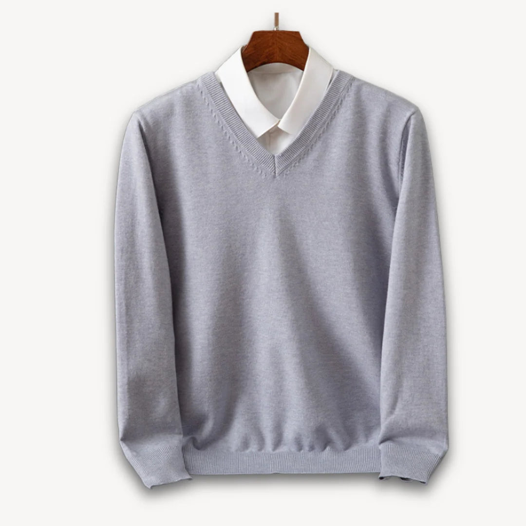 Herren Kaschmir V-Ausschnitt Pullover | Eleganter Figurbetonter Freizeit- und Business-Look 4