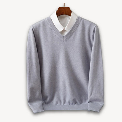 Herren Kaschmir V-Ausschnitt Pullover | Eleganter Figurbetonter Freizeit- und Business-Look 4
