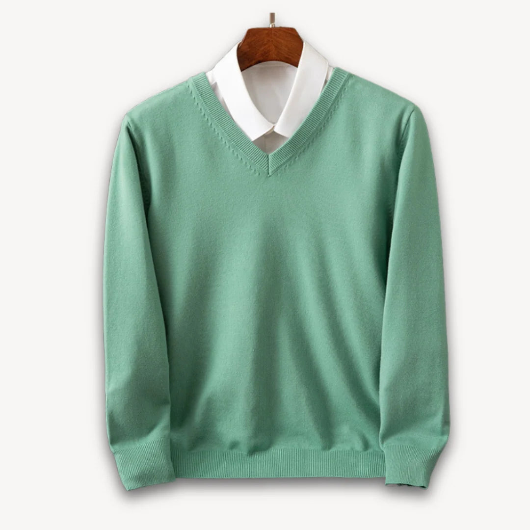 Herren Kaschmir V-Ausschnitt Pullover | Eleganter Figurbetonter Freizeit- und Business-Look 5