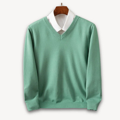 Herren Kaschmir V-Ausschnitt Pullover | Eleganter Figurbetonter Freizeit- und Business-Look 5
