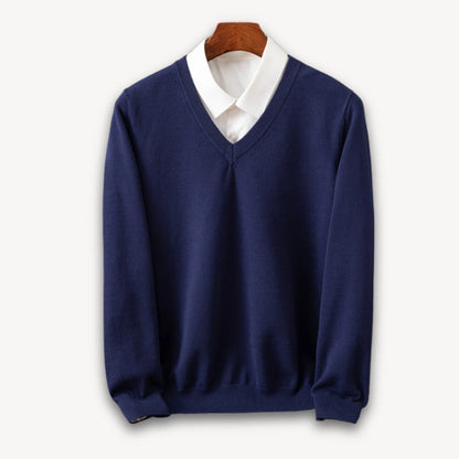 Herren Kaschmir V-Ausschnitt Pullover | Eleganter Figurbetonter Freizeit- und Business-Look 6