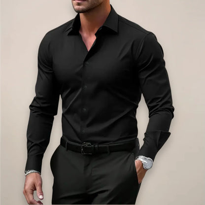 Herren Klassisches Langarmhemd | Elegantes Reverskragen Design 5