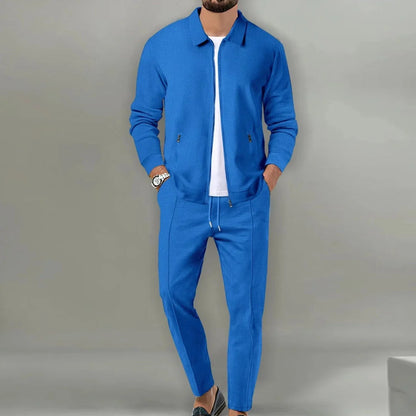 Herren Leichter Trainingsanzug | Stilvolle Zip-Jacke und Schmal Zulaufende Jogginghose | Bequem und Modern 4