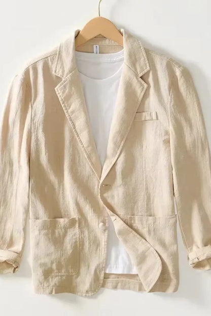 Herren Leinenblazer | Bequeme Mittelgraue Sommerjacke 1