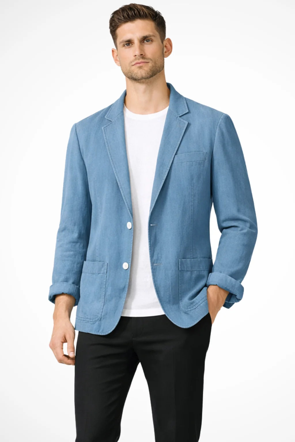 Herren Leinenblazer | Bequeme Mittelgraue Sommerjacke 4