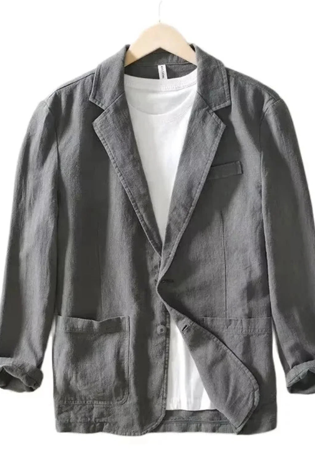 Herren Leinenblazer | Bequeme Mittelgraue Sommerjacke 7