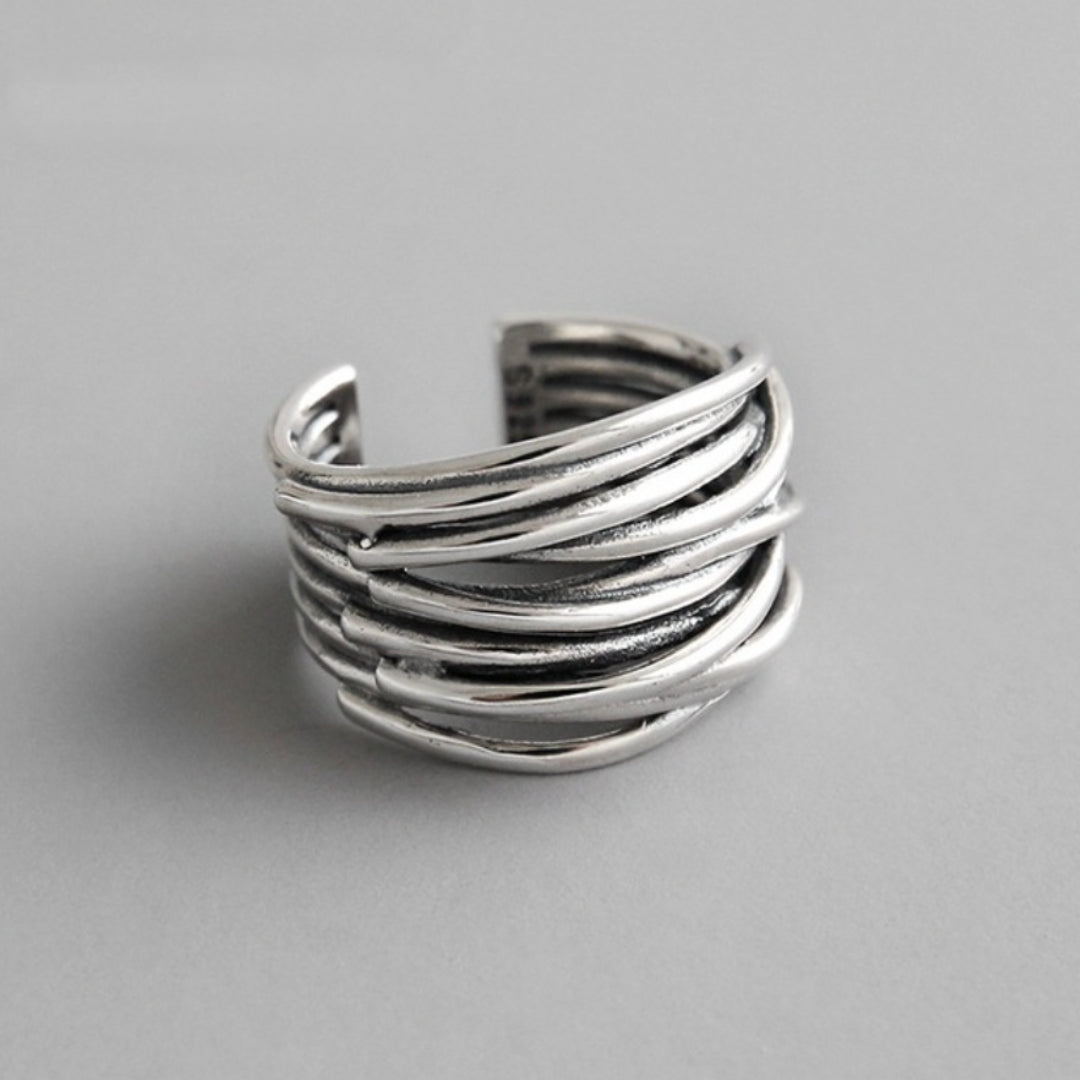 Unisex Adjustable Sterling Silver Stacking Ring | Elegant Timeless Design