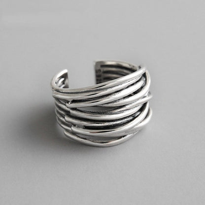 Unisex Adjustable Sterling Silver Stacking Ring | Elegant Timeless Design