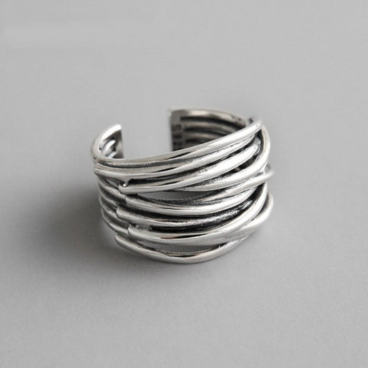 Unisex Adjustable Sterling Silver Stacking Ring | Elegant Timeless Design