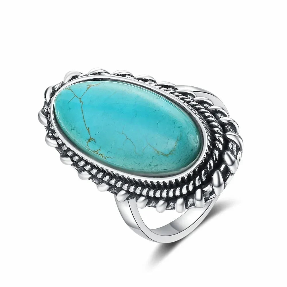 Unisex Türkis Edelsteinring | Elegantes Schmuckstück für Besondere Anlässe
