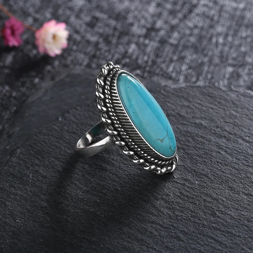 Unisex Türkis Edelsteinring | Elegantes Schmuckstück für Besondere Anlässe
