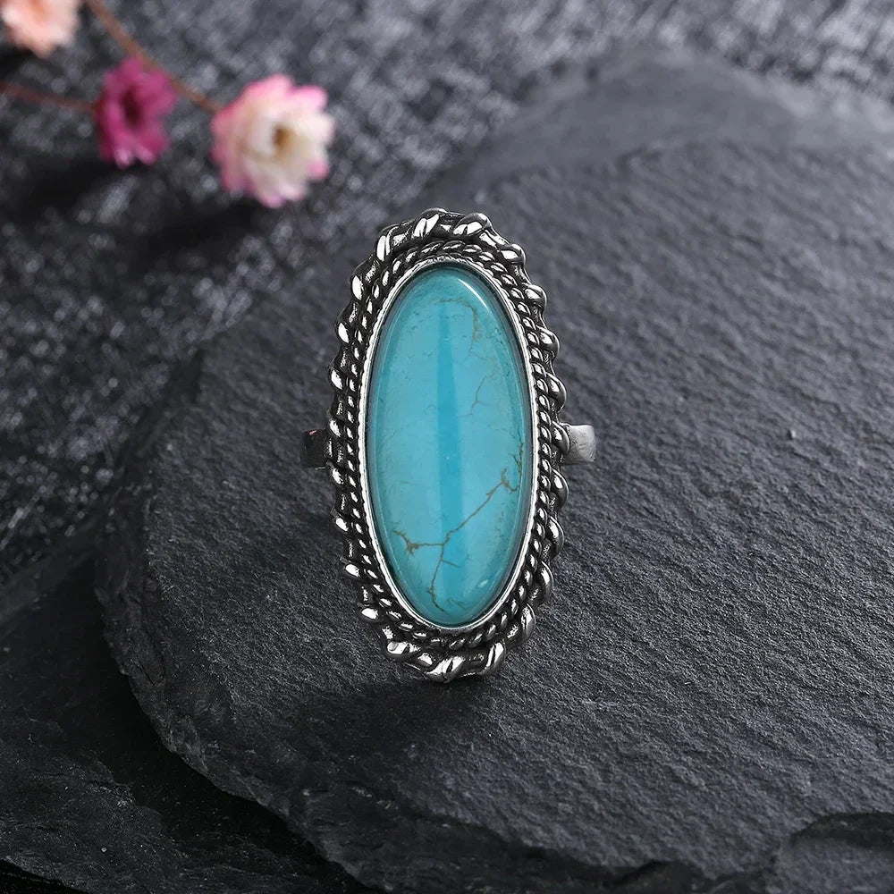 Unisex Türkis Edelsteinring | Elegantes Schmuckstück für Besondere Anlässe